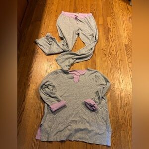 So Be It Cozy Lavender and Gray Pajama Set. Size L